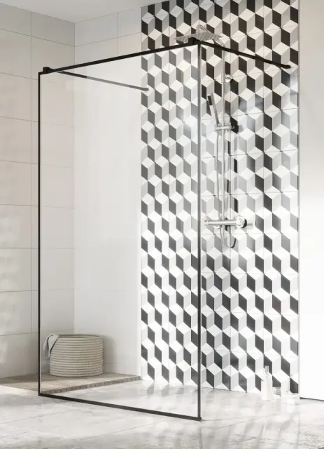 Radaway Modo X I Душевое ограждение walk-in, frame 10 мм, Easy Clean 160х200h см, цвет: black 388364-54-58