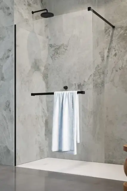 Radaway Modo New II with hanger Ограждение walk-in с полотенцедержателем 85х200h см, цвет: black 389085-54-01W