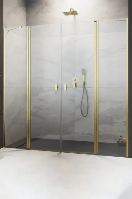 Radaway Nes DWD II Фронтальная стенка, прозрачная 6 мм, Easy Clean 97х200h см, цвет: brushed gold 10041097-99-01