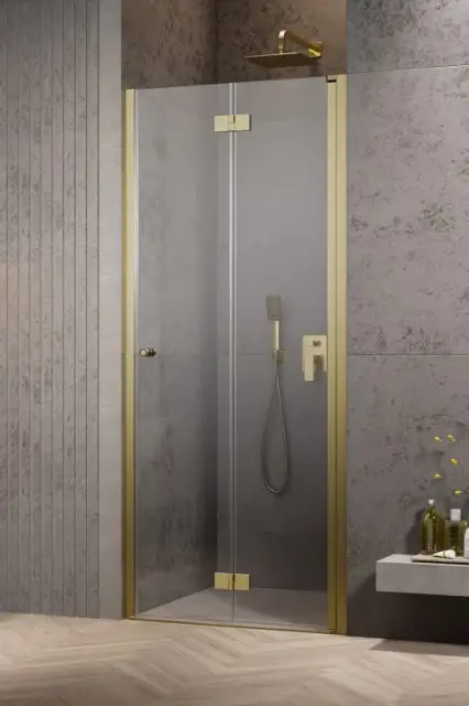 Radaway Nes DWB Душевая дверь в нишу, левая 6 мм, Easy Clean 80х200h см, цвет: brushed gold 10029080-99-01L