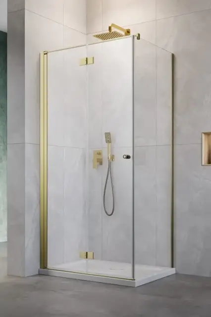 Radaway Nes KDJ-B Душевая дверь, левая, прозрачная 6 мм, Easy Clean 90х200h см, цвет: brushed gold 10025090-99-01L
