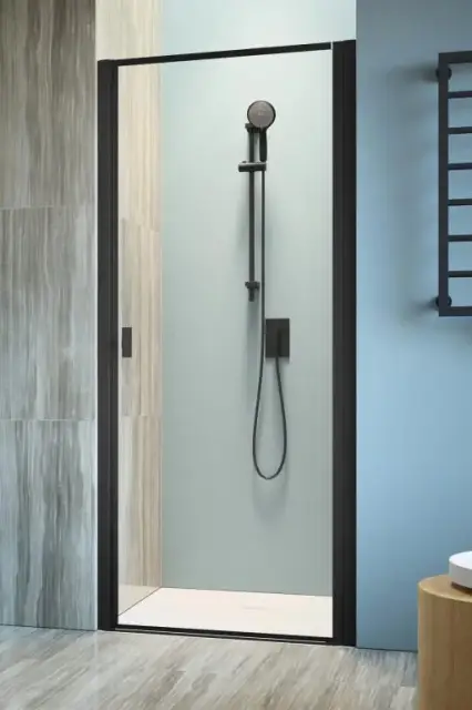 Radaway Nes 8 DWJ I Душевая дверь в нишу, левая, Frame 8 мм, Easy Clean 80х200h см, цвет: black 10076080-54-56L