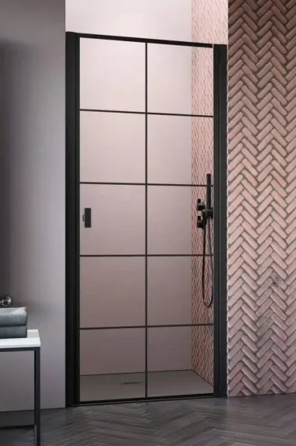 Radaway Nes 8 DWJ I Душевая дверь в нишу, левая, Factory 8 мм, Easy Clean 90х200h см, цвет: black 10076090-54-55L