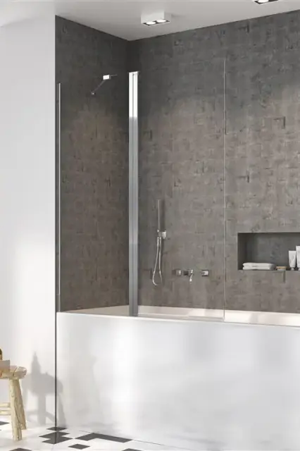 Radaway Nes PND II Шторка на ванну распашная 6 мм, Easy Clean 110х150h см, цвет: хром глянец 10009110-01-01R