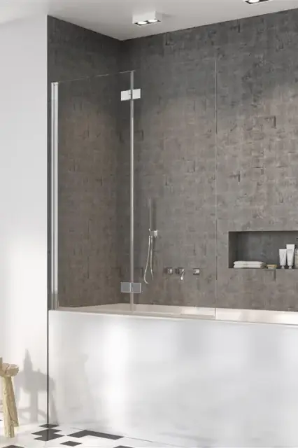 Radaway Nes PND I Шторка на ванну складная 6 мм, Easy Clean 120х150h см, цвет: хром глянец 10010120-01-01R