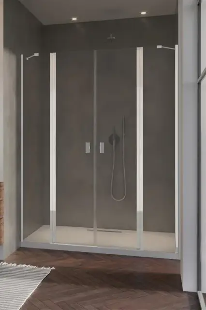 Radaway Nes DWD II Фронтальная стенка, прозрачная 6 мм, Easy Clean 77х200h см, цвет: хром глянцевый 10041077-01-01