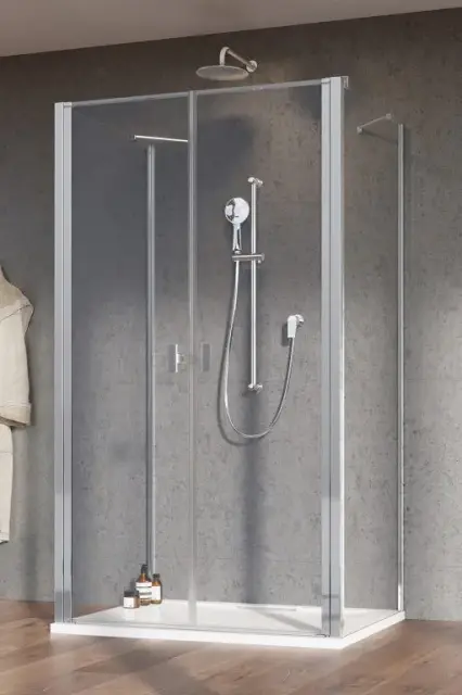 Radaway Nes DWD+2S Душевая дверь, прозрачная 6 мм, Easy Clean 80х200h см, цвет: хром глянцевый 10035080-01-01