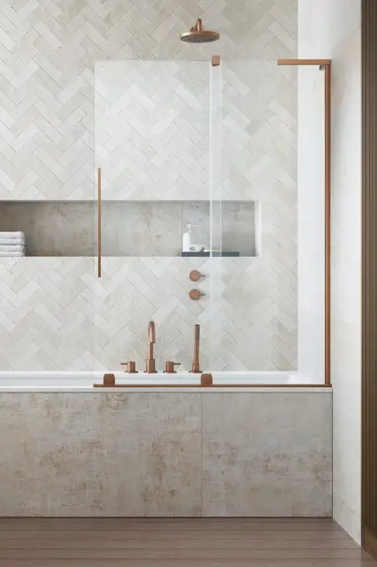 Radaway Furo SL PND II Шторка на ванну раздвижная, Easy Clean 63,8х150h см, цвет: brushed copper 10309638-93-01R