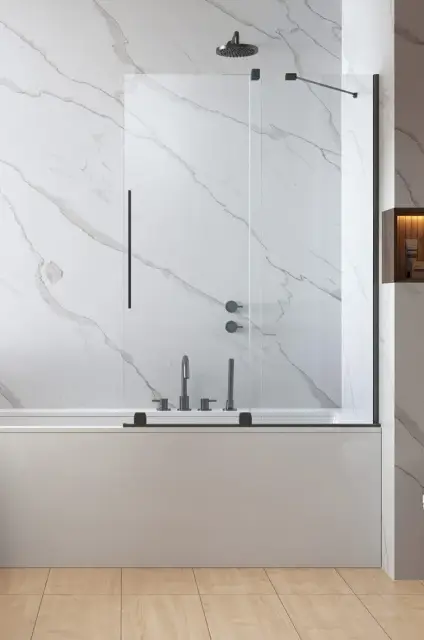 Radaway Furo PND II Шторка на ванну раздвижная, Easy Clean 83,8х150h см, цвет: brushed gunmetal 10109838-92-01R