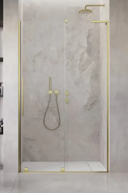 Radaway Furo DWJ Душевая дверь в нишу, правая 8 мм, Easy Clean 57,2х200h см, цвет: brushed gold 10307572-99-01R