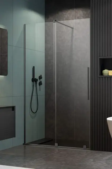 Radaway Furo DWJ Душевая дверь в нишу, левая 8 мм, Easy Clean 47,2х200h см, цвет: brushed gunmetal 10107472-92-01L