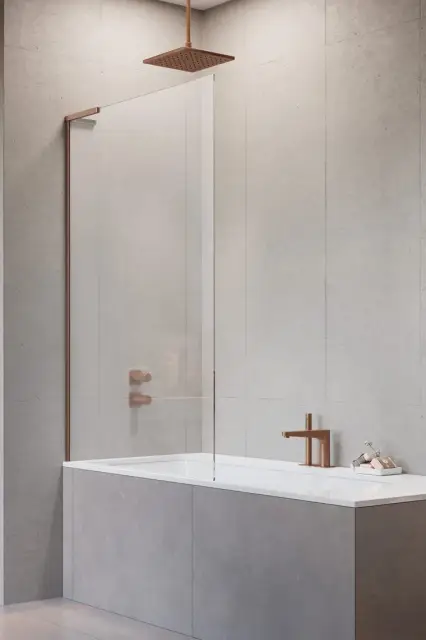 Radaway Modo New PNJ II Шторка на ванну, прозрачная, Easy Clean 80х150h см, цвет: brushed copper 10316080-93-01L
