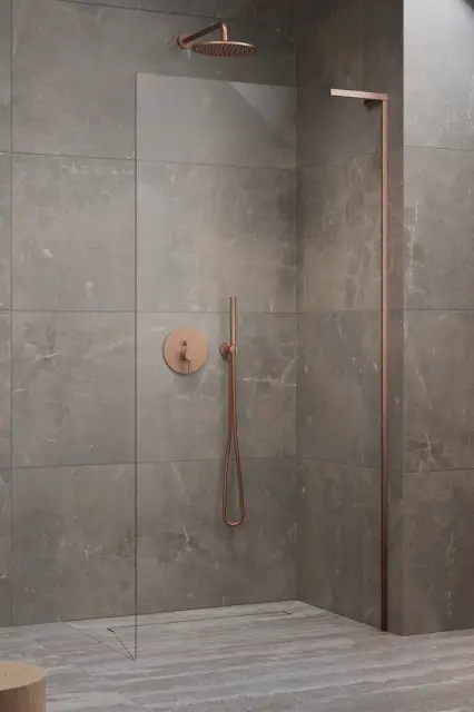 Radaway Modo SL II Душевое ограждение walk-in 8 мм, Easy Clean 105х200h см, цвет: brushed copper 10319105-93-01R