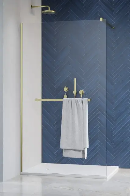 Radaway Modo New II Ограждение walk-in с полотенцедержателем 105х200h см, цвет: brushed gold 389105-99-01W