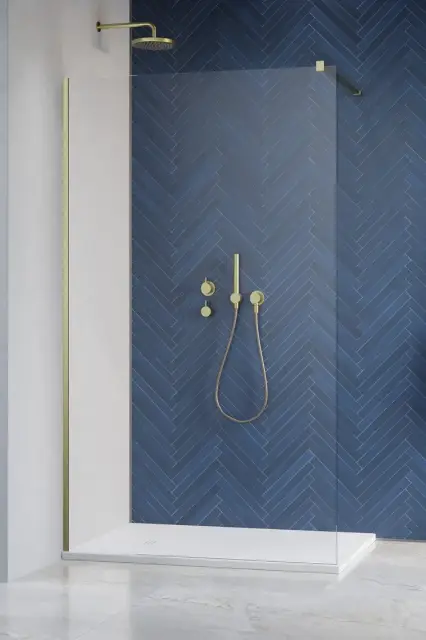 Radaway Modo New II Ограждение walk-in 8 мм, Easy Clean 30-100х150-200h см, цвет: brushed gold 389903-99-01