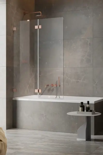 Radaway Essenza Pro PND II Шторка на ванну распашная, Easy Clean 120х150h см, цвет: brushed copper 10102120-93-01L