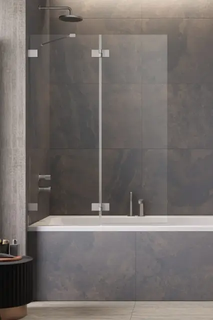 Radaway Essenza Pro PNJ II Шторка на ванну раздвижная, Easy Clean 100х150h см, цвет: brushed nickel 10102100-91-01L