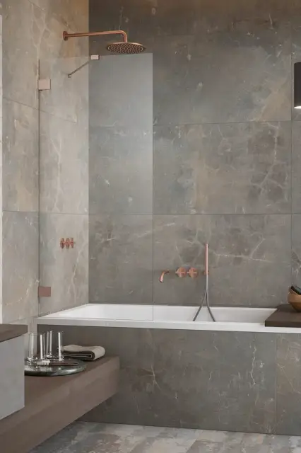 Radaway Essenza Pro PNJ II Шторка на ванну, прозрачная, Easy Clean 50х150h см, цвет: brushed copper 10101050-93-01