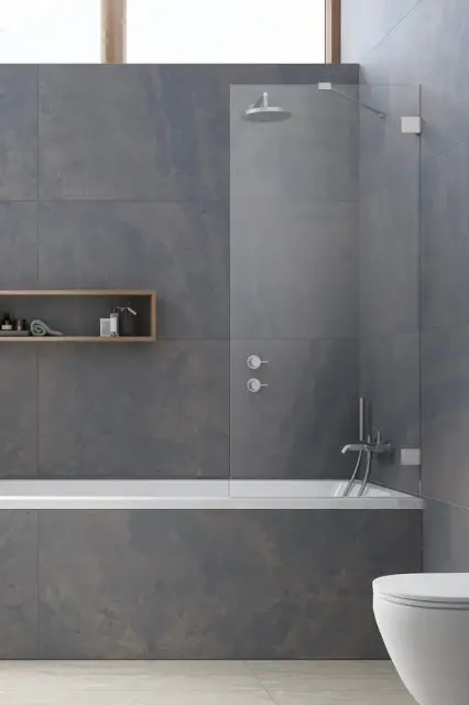 Radaway Essenza Pro PNJ II Шторка на ванну прозрачная, Easy Clean 100х150h см, цвет: brushed nickel 10101100-91-01