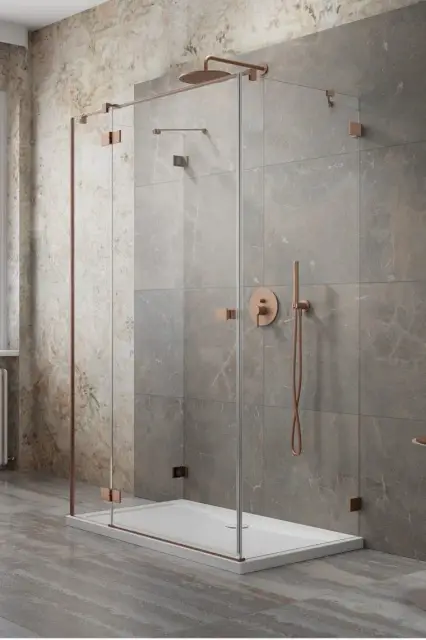 Radaway Essenza Pro KDJ+S Душевая дверь, левая 6 мм, Easy Clean 100х200h см, цвет: brushed copper 10097310-93-01L