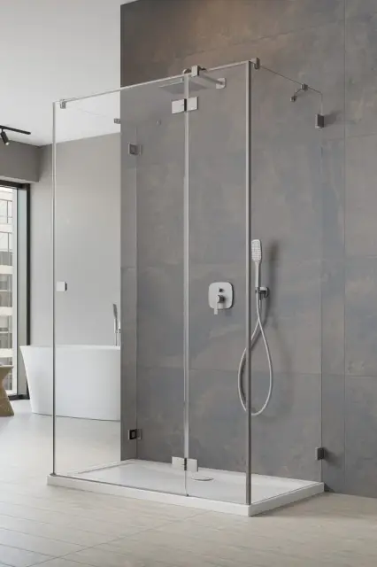 Radaway Essenza Pro KDJ+S Душевая дверь, правая 6 мм, Easy Clean 90х200h см, цвет: brushed nickel 10097390-91-01R