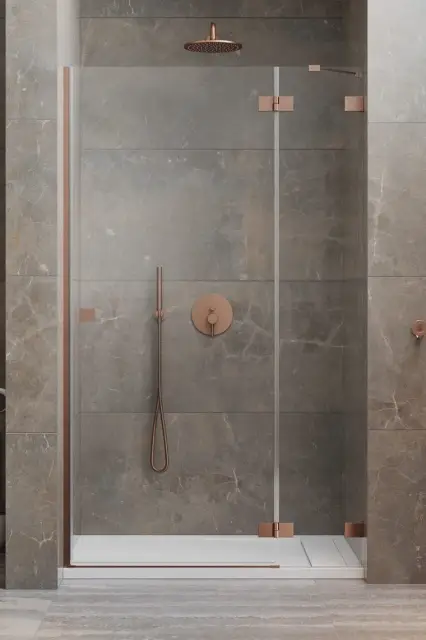 Radaway Essenza Pro DWJ Душевая дверь в нишу правая, Easy Clean 130х200h см, цвет: brushed copper 10099130-93-01R