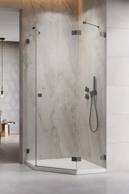 Radaway Essenza Pro PTJ Душевая дверь, левая 6 мм, Easy Clean 57х200h см, цвет: brushed gunmetal 10100000-92-01L