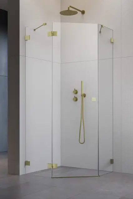 Radaway Essenza Pro PTJ Душевая дверь, левая 6 мм, Easy Clean 57х200h см, цвет: brushed gold 10100000-99-01L