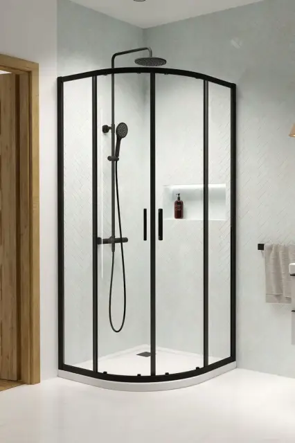 Radaway Premium Pro PDD Боковая стенка, прозрачная 6 мм, Easy Clean 80;100х200h см, цвет: black 1013600-54-01