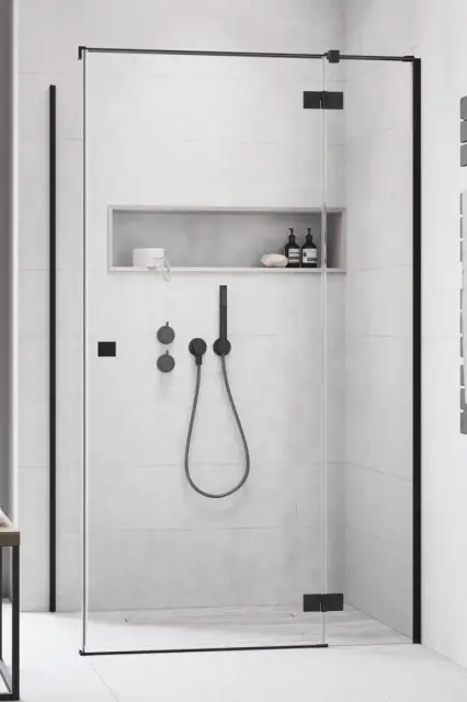 Radaway Essenza KDJ Душевая дверь, левая, прозрачная 6 мм, Easy Clean 110х200h см, цвет: black 1385041-54-01L