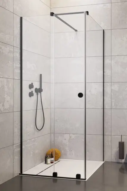 Radaway Furo KDJ RH Душевая дверь, левая, прозрачная 8 мм, Easy Clean 44,2х200h см, цвет: black 10104442-54-01LU