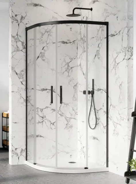 Radaway Idea PDD Боковая стенка, прозрачная 6 мм, Easy Clean 90;120х200h см, цвет: black 387159-54-01