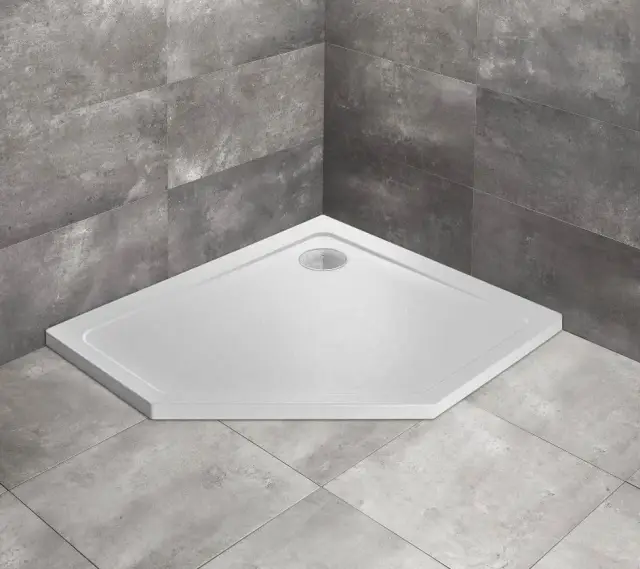 Radaway Doros PT E Поддон для душа из акрила, 100х80х5h см, левый, цвет: stone white SDRPT1080-01-04SL