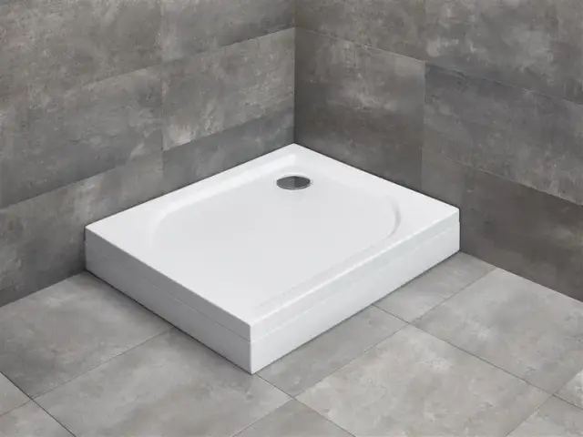 Radaway Delos D Поддон для душа из акрила, 75х80х14,5h см, правый, цвет: белый глянцевый 4D87514-03R