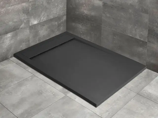 Radaway Teos F Поддон для душа из композита, 100х80х3h см с крышкой слива, цвет: antracite HTF10080-64