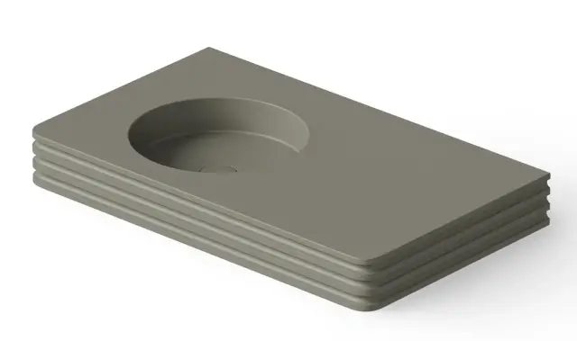 Dea Design Раковина накладная 80x48x10h см, Solid Surface, цвет: light grey DD9803 800 4