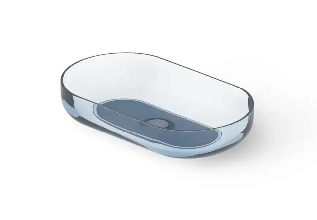 Dea Design Раковина чаша 58x34x12h см, Glasstech, цвет: royal blue DD9104 580 R7