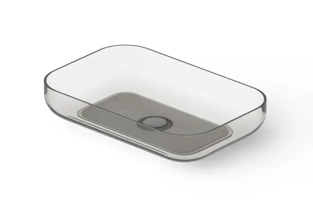 Dea Design Раковина чаша 58x38x12h см, Glasstech, цвет: smoky black DD9103 580 R4