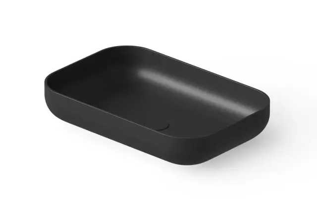 Dea Design Раковина чаша 58x38x12h см, Solid Surface, цвет: black DD9103 580 16