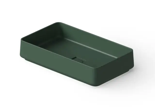 Dea Design Раковина чаша 58x34x12h см, Solid Surface, цвет: dark green DD9100 580 11