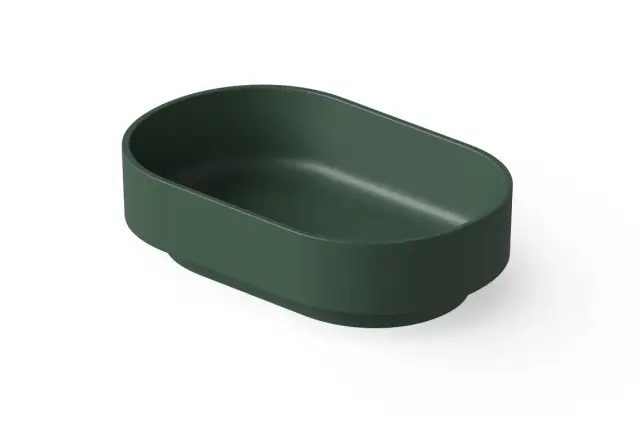 Dea Design Раковина чаша 56x36x15h см, Solid Surface, цвет: dark green DD9097 560 11