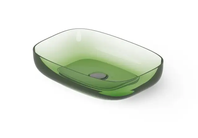 Dea Design Раковина чаша 55x38x12h см, Glasstech, цвет: emerald DD9094 550 R3