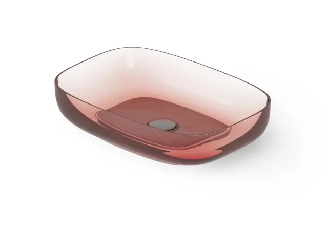 Dea Design Раковина чаша 55x38x12h см, Glasstech, цвет: pomegranate DD9094 550 R5