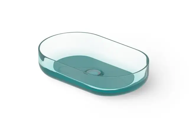 Dea Design Раковина чаша 55x34x12h см, Glasstech, цвет: lake water blue DD9091 550 R8