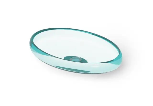 Dea Design Раковина чаша 60x40x11,2h см, Glasstech, цвет: lake water blue DD9088 600 R8