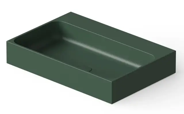 Dea Design Раковина чаша двойная 41x41x10,5h см, Solid Surface, цвет: dark green DD9083 410 11