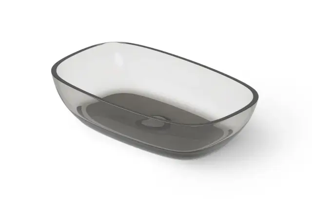 Dea Design Раковина чаша 60x36x14h см, Glasstech, цвет: smoky black DD9079 600 R4
