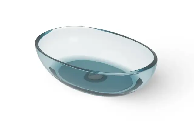 Dea Design Раковина чаша 60x40x15,5h см, Glasstech, цвет: dark blue DD9077 600 R11