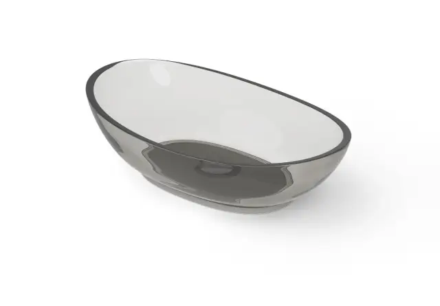 Dea Design Раковина чаша 60x35x16h см, Glasstech, цвет: smoky black DD9037 600 R4