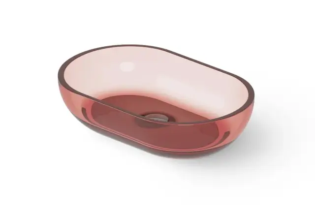 Dea Design Раковина чаша 58x38x14h см, Glasstech, цвет: pomegranate DD9034 580 R5